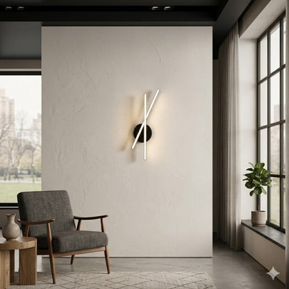 Aplique Led Diseño Doble Varal cruzado 12W Luz cálida