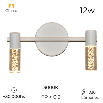 Aplique Led doble cilindro efecto agua 12W