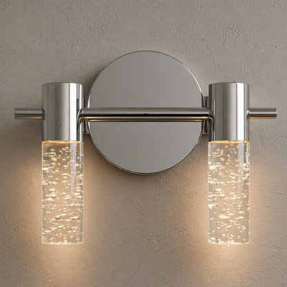 Aplique Led doble cilindro plata efecto agua 10w