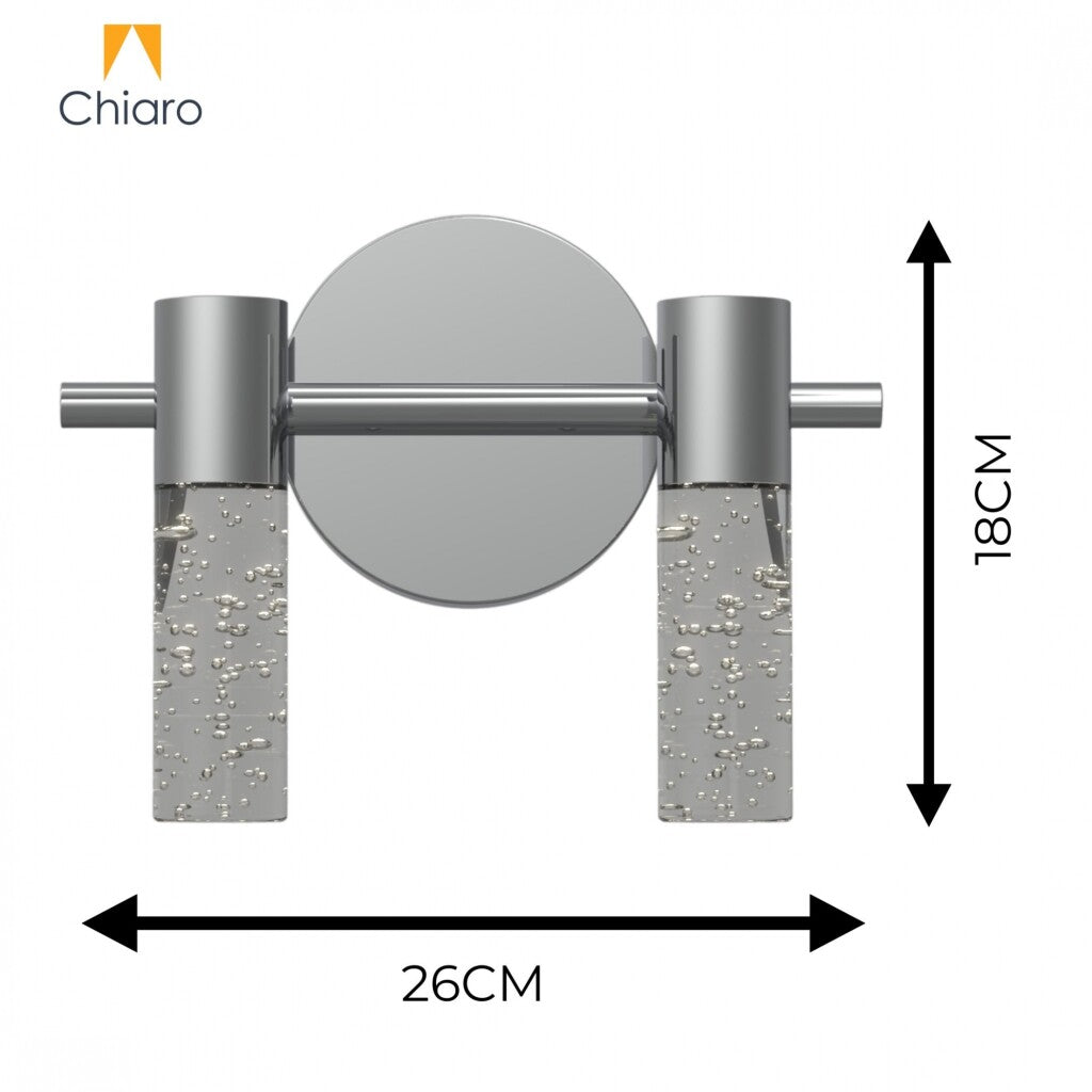 Aplique Led doble cilindro plata efecto agua 10w