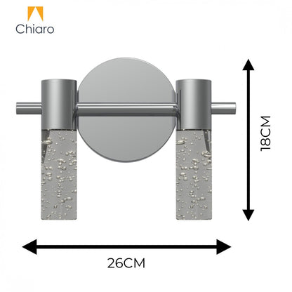 Aplique Led doble cilindro plata efecto agua 10w