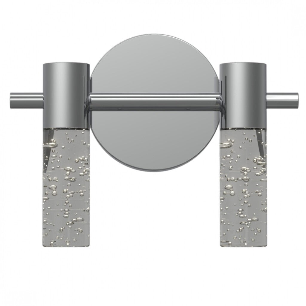 Aplique Led doble cilindro plata efecto agua 10w