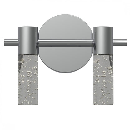 Aplique Led doble cilindro plata efecto agua 10w