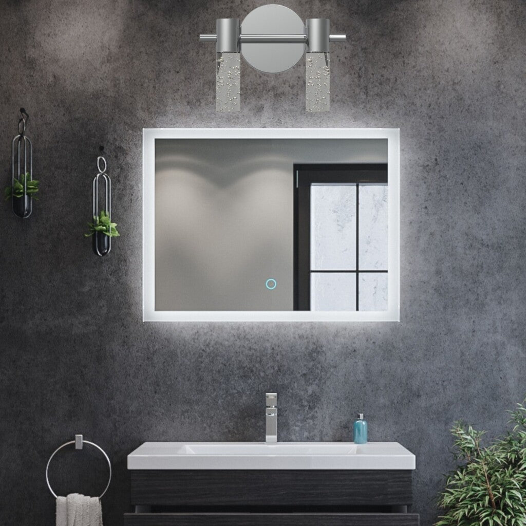 Aplique Led doble cilindro plata efecto agua 10w