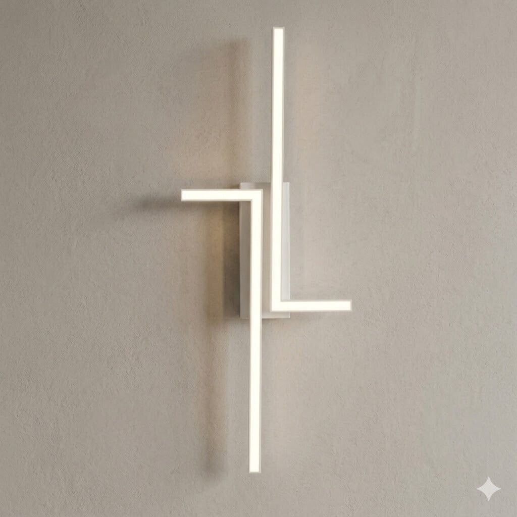 Aplique Led minimalista Diseño doble L 20W Cálido