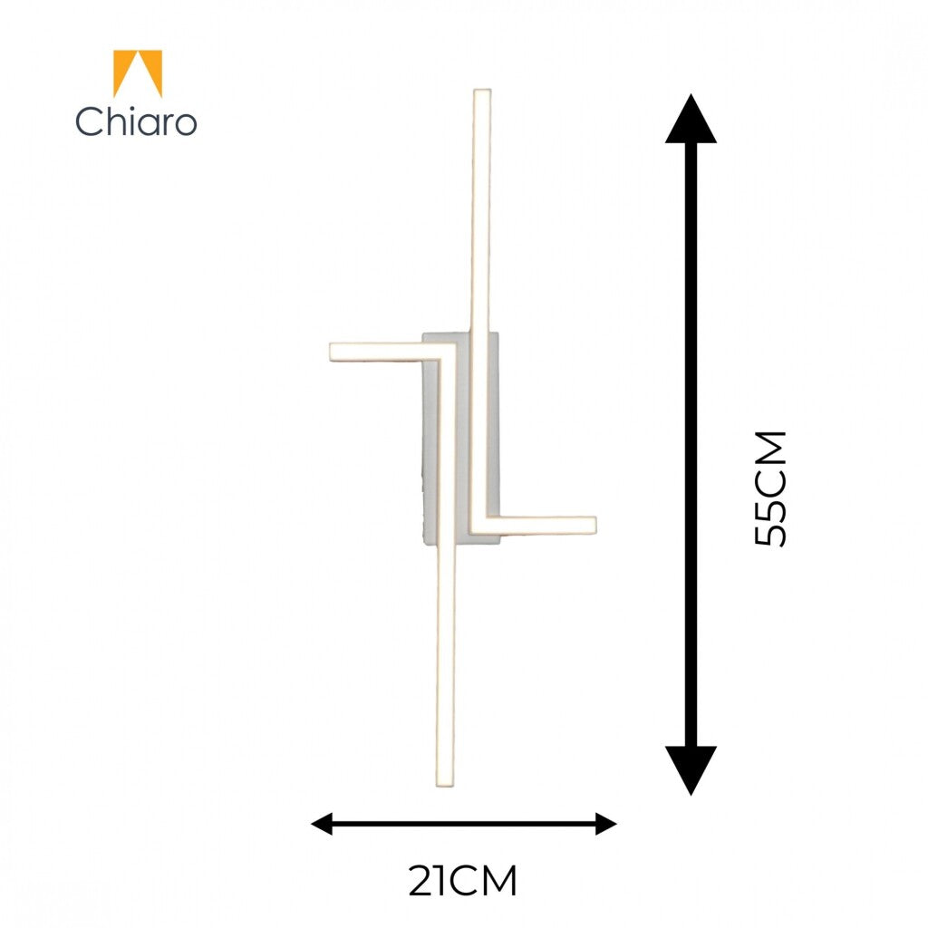 Aplique Led minimalista Diseño doble L 20W Cálido