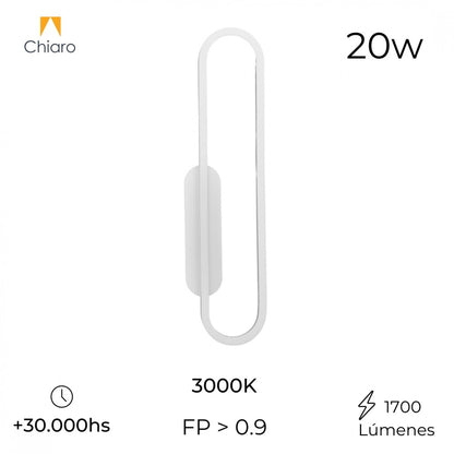 Aplique Led Oval luz indirecta 20W