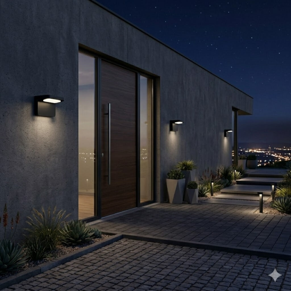 Aplique led pared rectangular moderno, luz cálida de área
