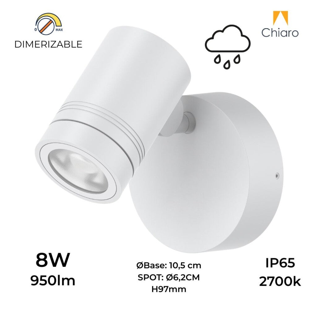 APLIQUE SPOT DIRIGIBLE 8W APTO INTEMPERIE