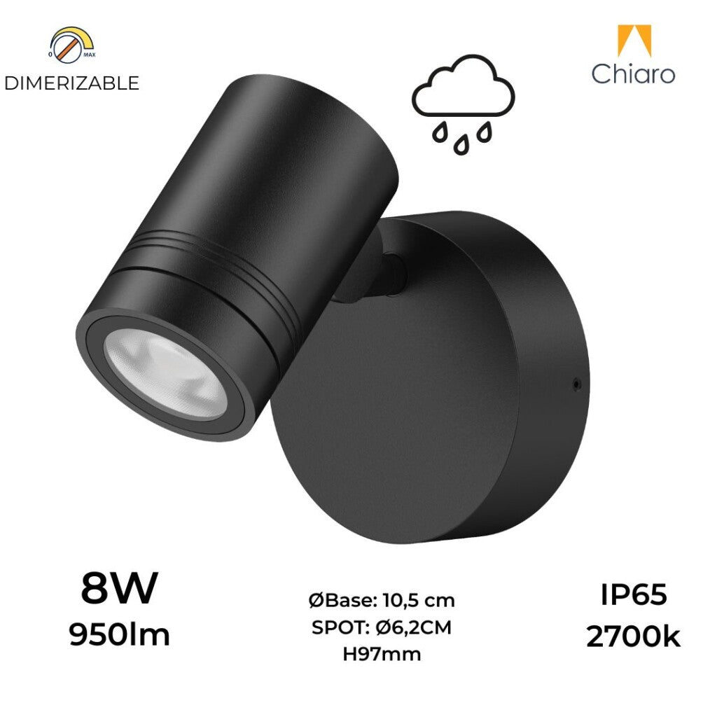 APLIQUE SPOT DIRIGIBLE 8W APTO INTEMPERIE