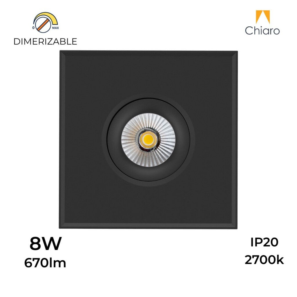 Aplique spot led Cubo chato 8w móvil Dimerizable 2700K