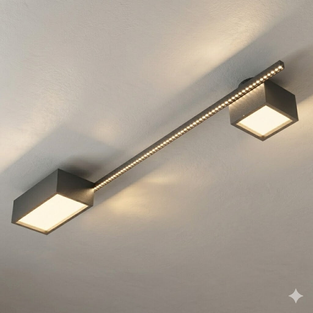 Aplique spot led cubos y barra minimalista para techo 119cm
