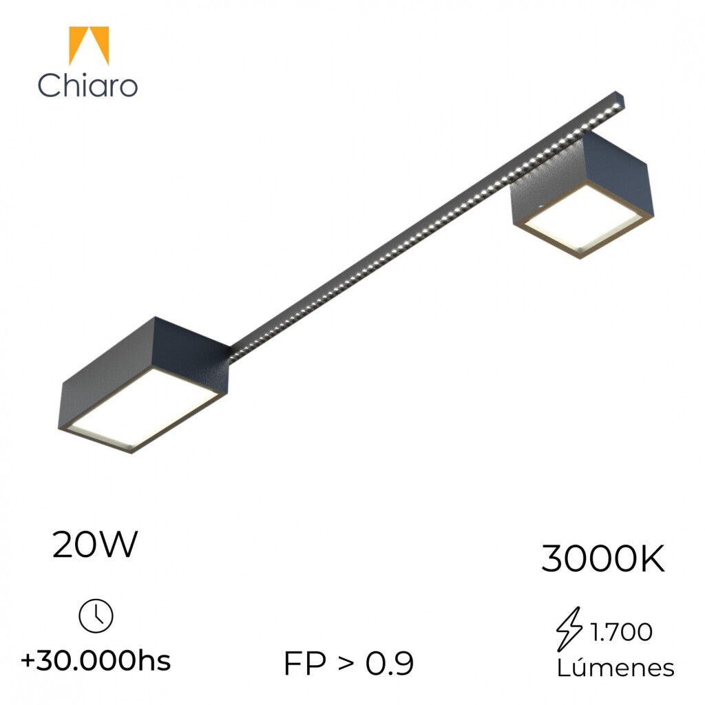 Aplique spot led cubos y barra minimalista para techo 119cm
