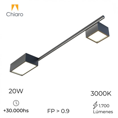 Aplique spot led cubos y barra minimalista para techo 119cm