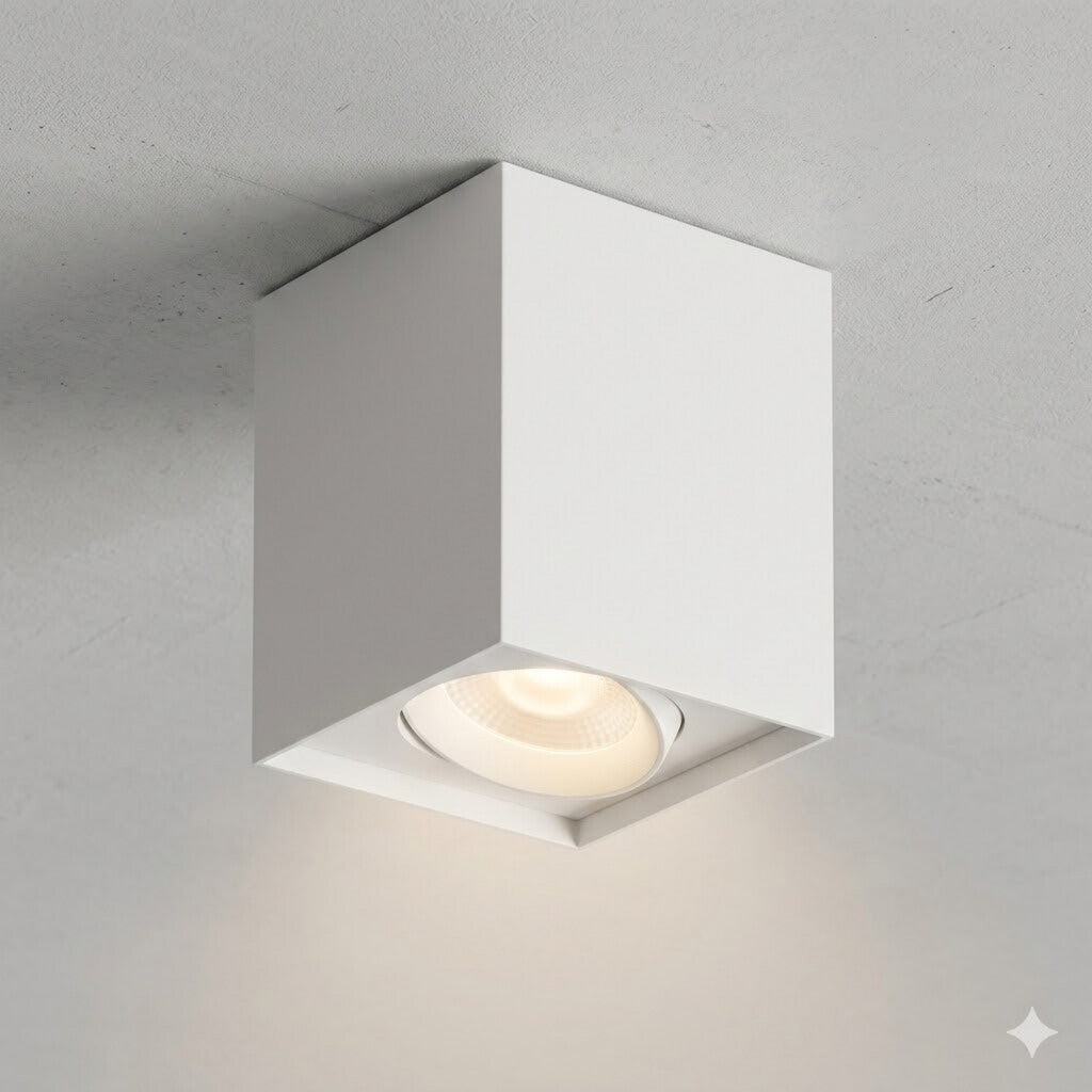 Aplique spot led DIMERIZABLE 10w CUBO de techo 3000K