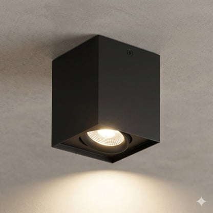 Aplique spot led DIMERIZABLE 10w CUBO de techo 3000K