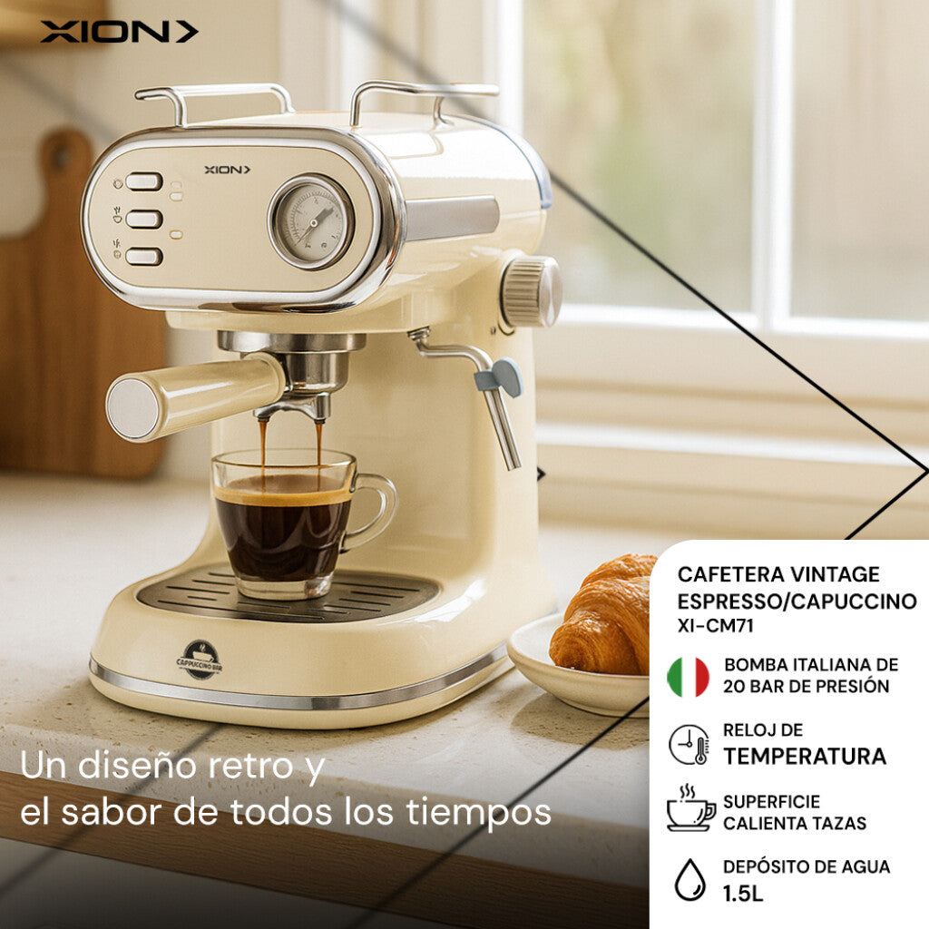 cafetera espresso y capuccino retro