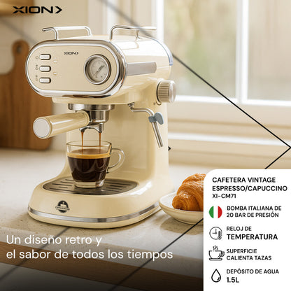 cafetera espresso y capuccino retro