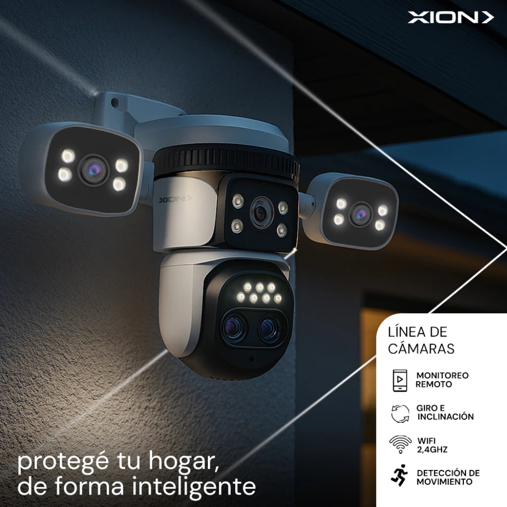 cámara de seguridad smart xion multi camaras 4 lentes