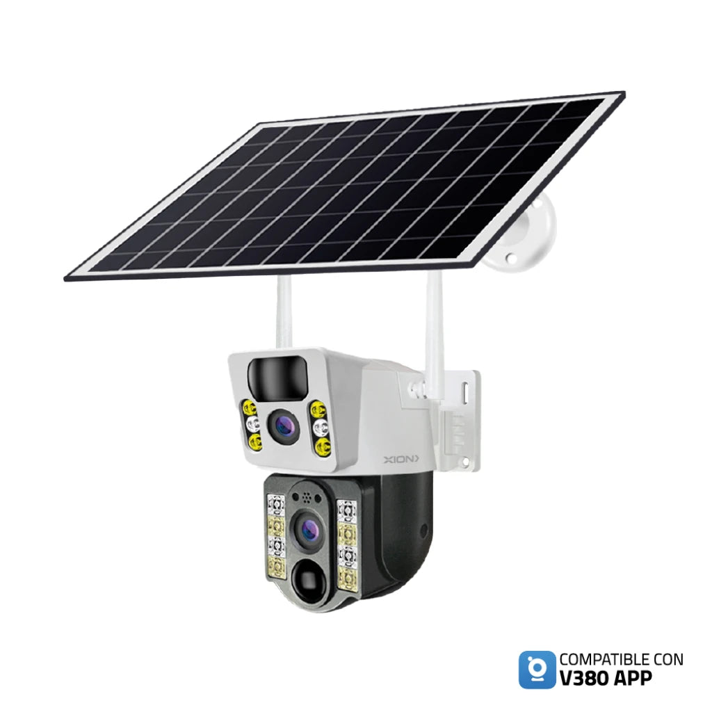 cámara solar xion smart doble cámara recargable
