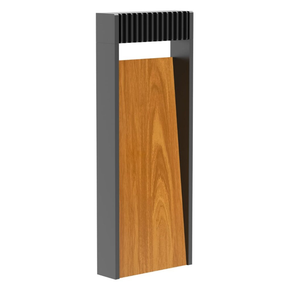 Caminero poste led de jardín con símil madera 40cm