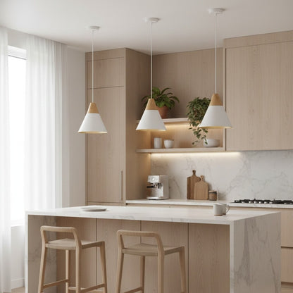 Campana de aluminio y madera cónica estilo nórdico