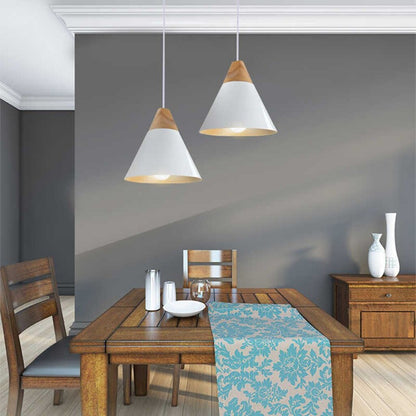 Campana de aluminio y madera cónica estilo nórdico