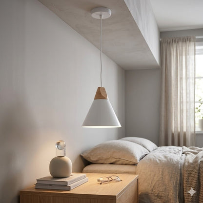 Campana de aluminio y madera cónica estilo nórdico