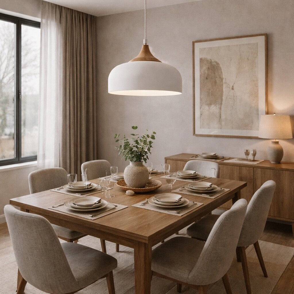 Campana estilo nórdico de aluminio y símil madera