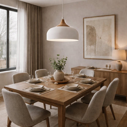 Campana estilo nórdico de aluminio y símil madera