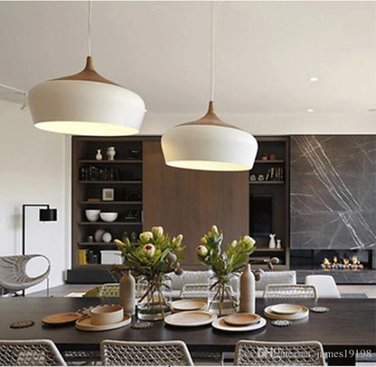 Campana estilo nórdico de aluminio y símil madera