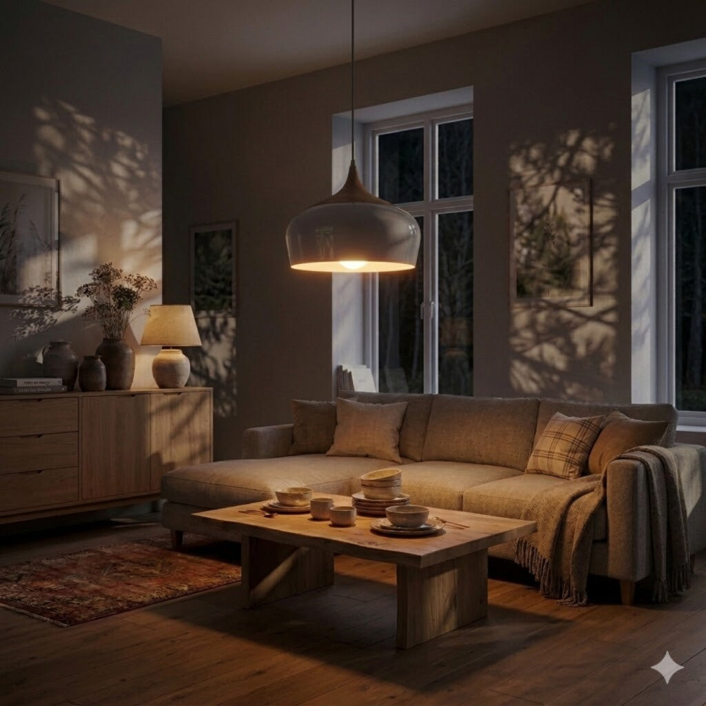 Campana estilo nórdico de aluminio y símil madera
