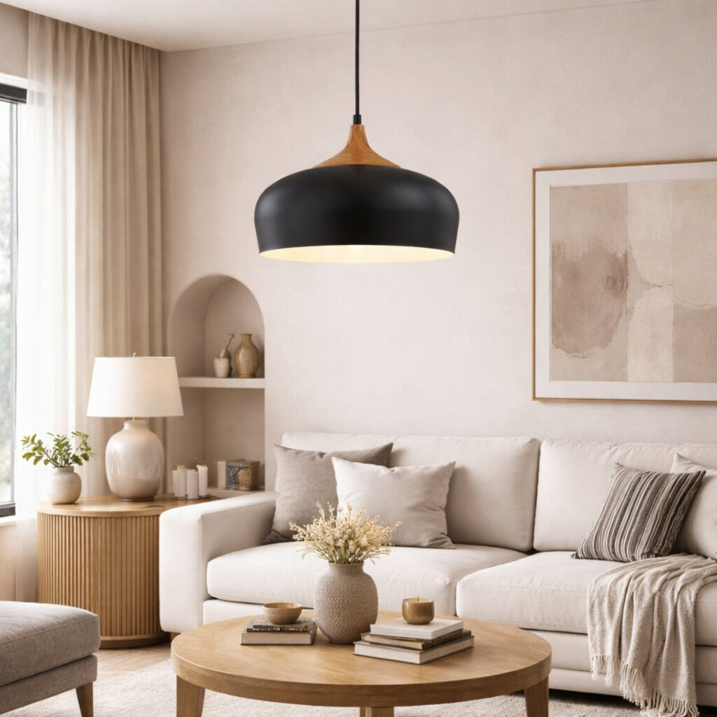 Campana estilo nórdico de aluminio y símil madera