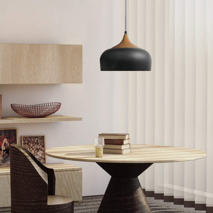 Campana estilo nórdico de aluminio y símil madera