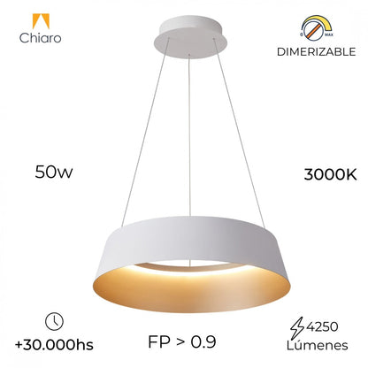 Campana led de Suspender DIMERIZABLE interior champagne 50W