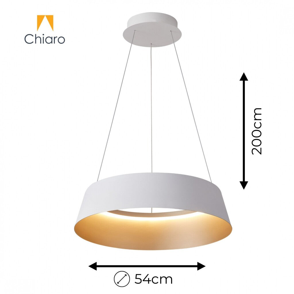 Campana led de Suspender DIMERIZABLE interior champagne 50W