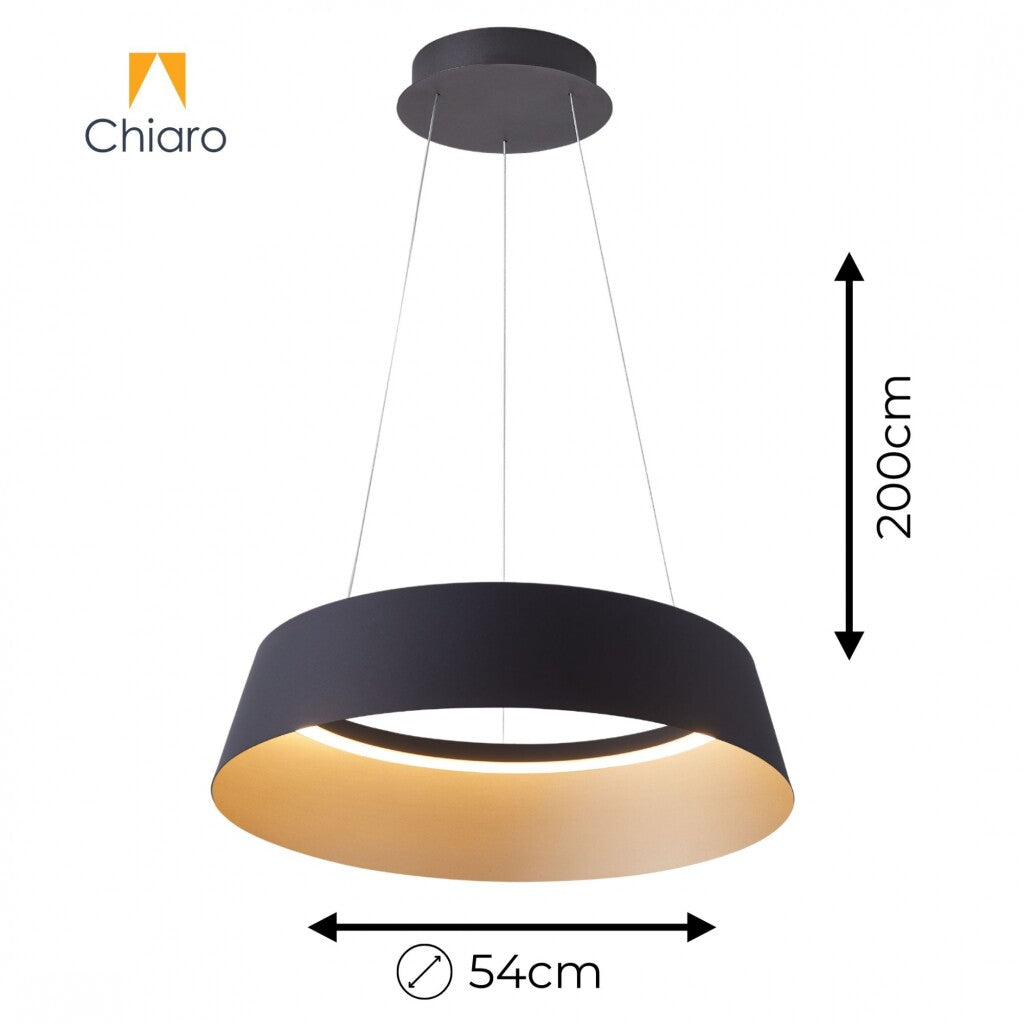 Campana led de Suspender DIMERIZABLE interior champagne 50W