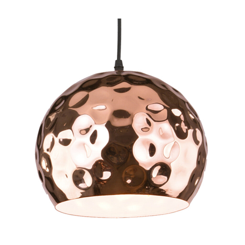 Colgante de aluminio símil cobre martillada E27