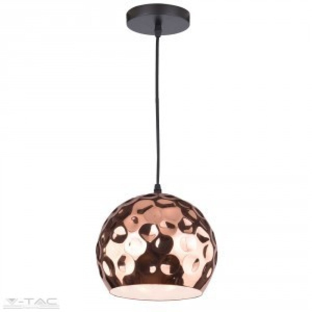 Colgante de aluminio símil cobre martillada E27