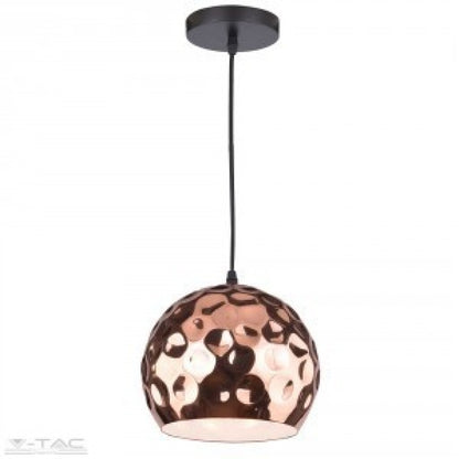 Colgante de aluminio símil cobre martillada E27