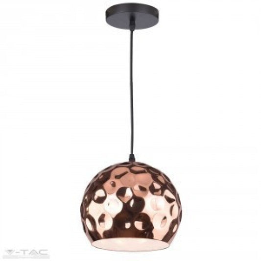 Colgante de aluminio símil cobre martillada E27