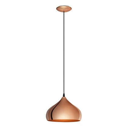 Colgante de aluminio símil cobre pantalla lisa 28cm E27