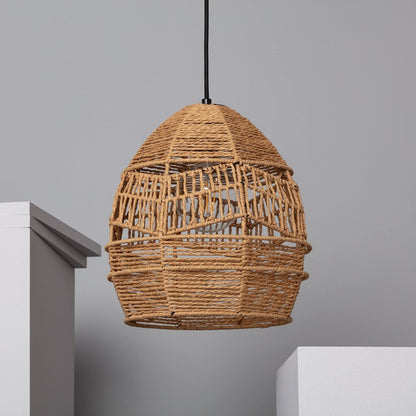 Colgante hilos fibras naturales tostada 30cm