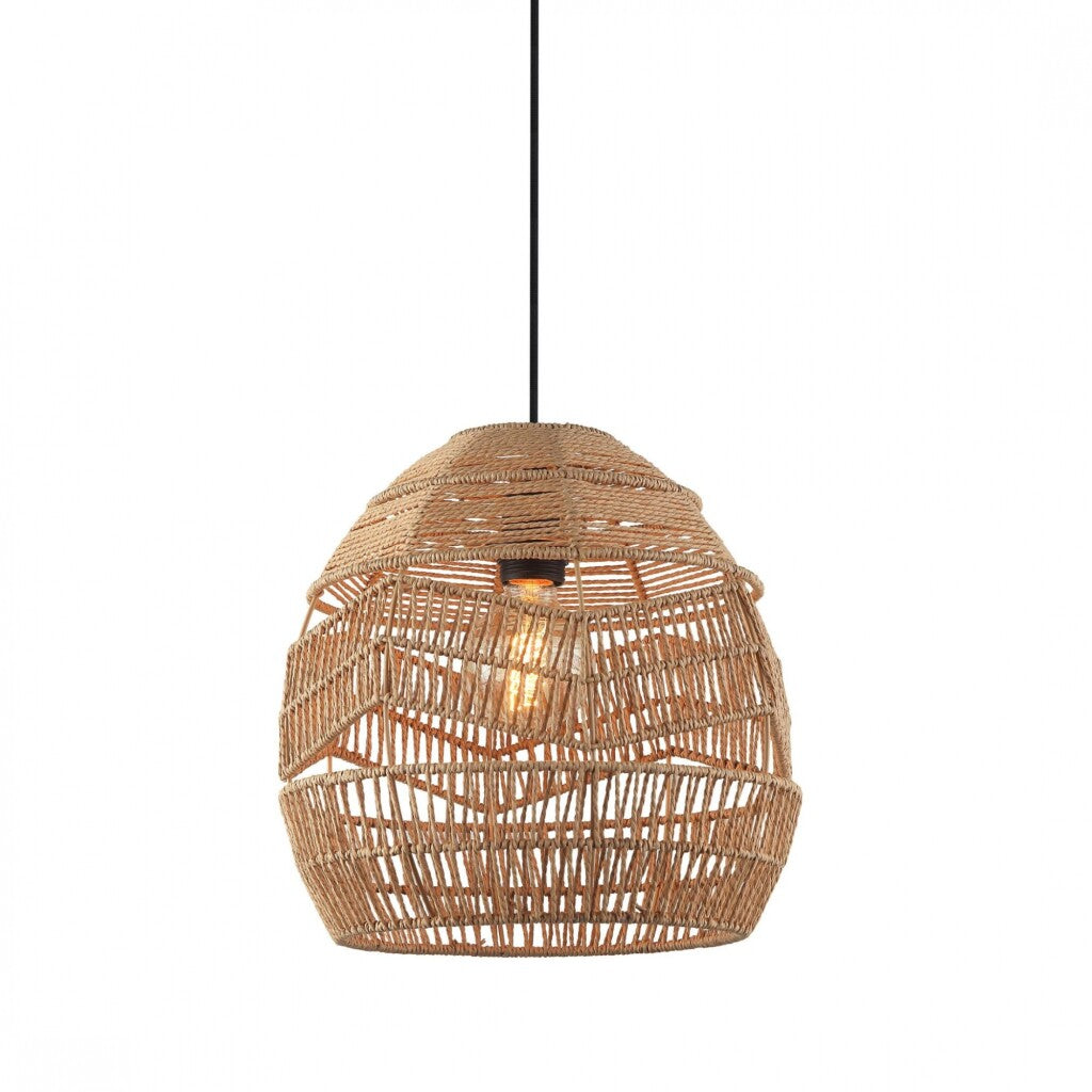 Colgante hilos fibras naturales tostada 30cm
