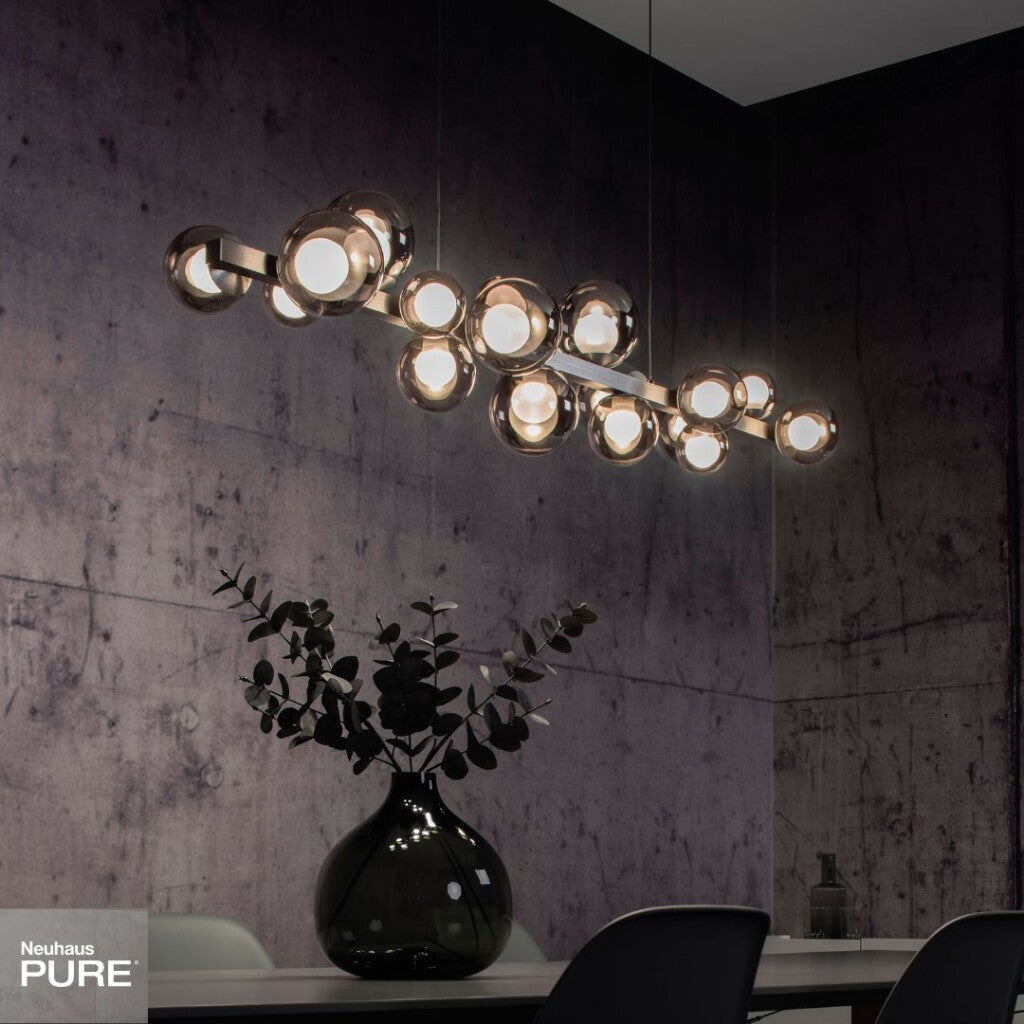 Colgante led 18 esferas 32w motorizado a control remoto con varias funciones
