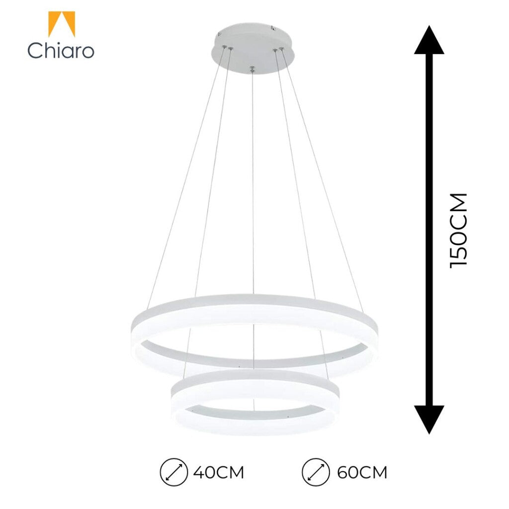 Colgante led 2 Fajas de anillos- 60W Dimerizable