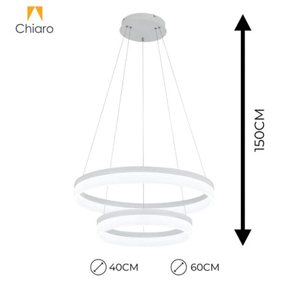 Colgante led 2 Fajas de anillos- 60W Dimerizable