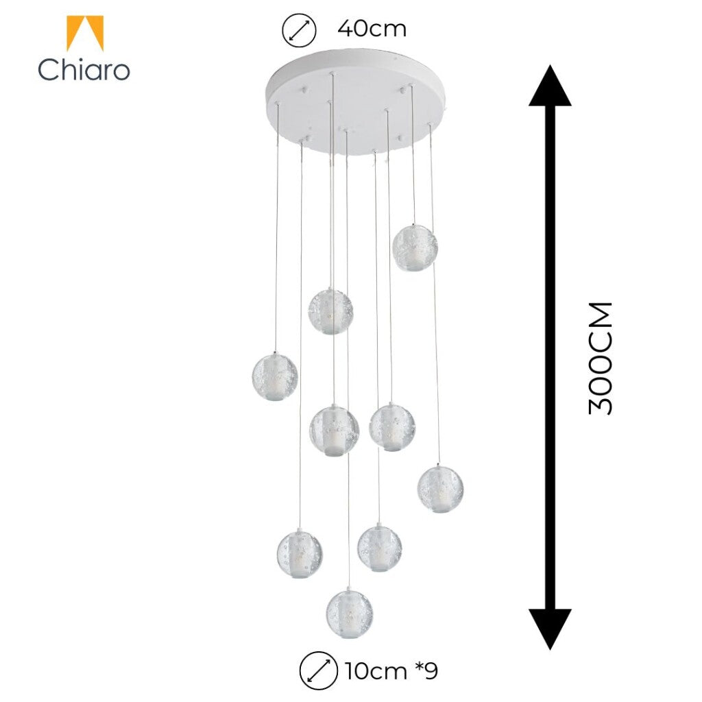 Colgante led 9 esferas efecto flotante 9*5W