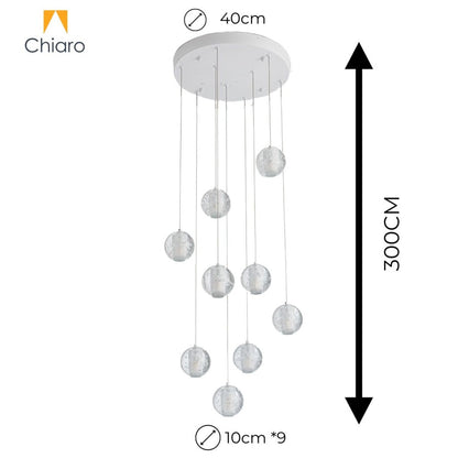 Colgante led 9 esferas efecto flotante 9*5W