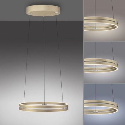 Colgante led anillo motorizado 40w 50cm a control remoto con varias funciones, Champagne